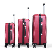 3-Piece Expandable Suitcase with Code Lock, Spinner Carry-On