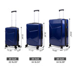 3-Piece Hardshell Luggage, TSA Lock Travel Trolley Suitcase with Spinners
