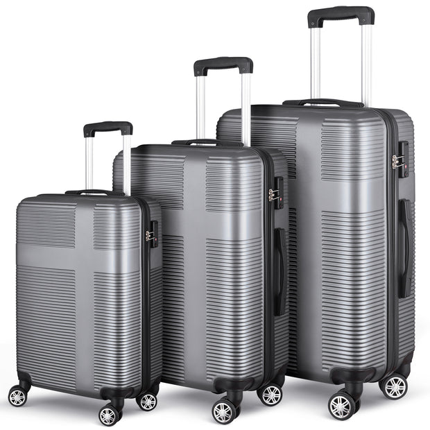 3 Piece Luggage with TSA Lock ABS; Durable Luggage Set