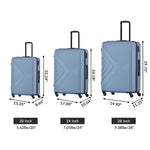 3 Piece Luggage Sets ABS Lightweight Suitcase with Spinner Wheels