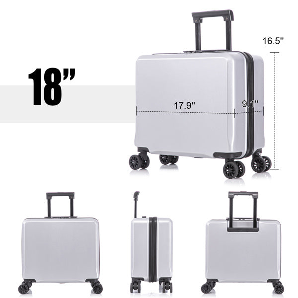 2 Piece Travel Luggage Set Hard shell Suitcase with Spinner Wheels 18'