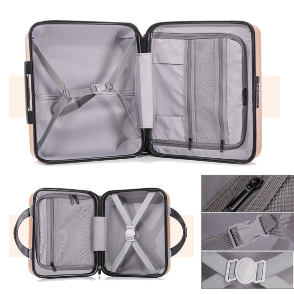 2 Piece Travel Luggage Set Hard shell Suitcase with Spinner Wheels 18''
