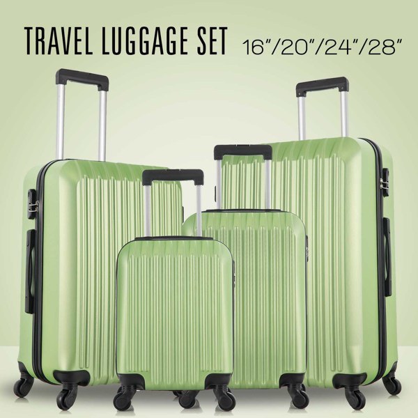 4 Piece Set Luggage Sets Suitcase ABS Hard shell Lightweight Spinner Wheels