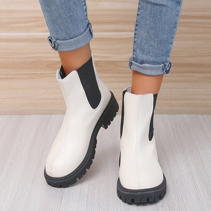 Women Boots Luxury Chelsea Boots Women Ankle Boots Chunky Winter Shoes Platform Boots Slip On Chunky Heel Boot Brand Desiger