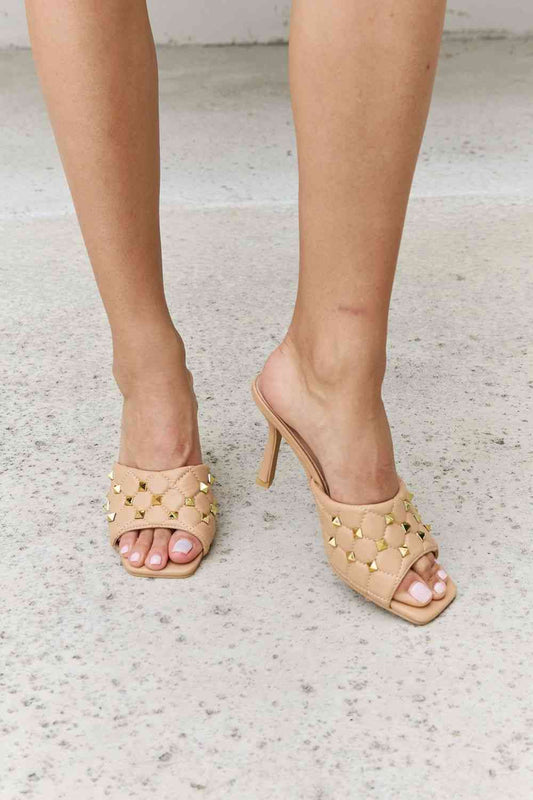 Square Toe Quilted Mule Heels